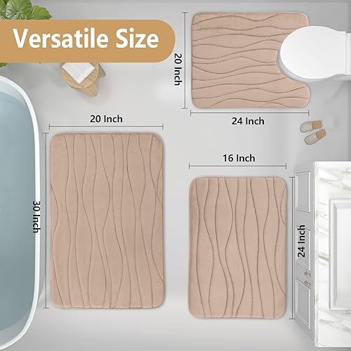 Miniatura 206 de Buganda - Alfombra de baño de espuma viscoelástica 24x16, tapetes de baño extra suaves y absorbentes, antideslizantes y lavables a máquina para el