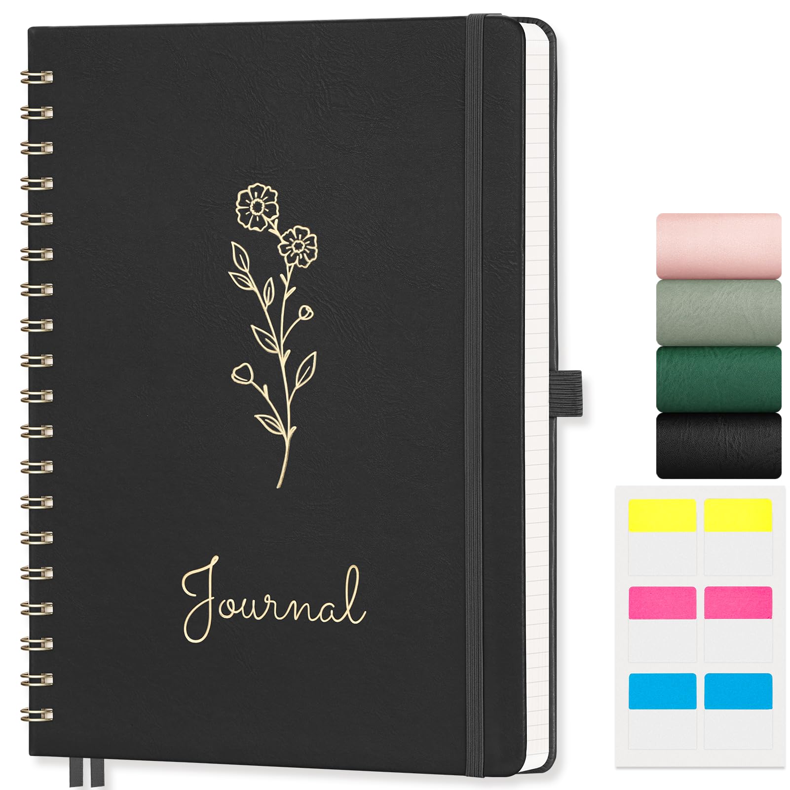 Carnet de notes B5 EMSHOI haut de gamme, papier épais 100g anti-bavure et couverture rigide cuir