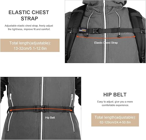 Miniatura 7 de MOUNTAINTOP 30L Hiking Backpack,Men Women Camping Backpack,Lightweight Trekking Travel Backpacks for Climbing Skiing Cycling