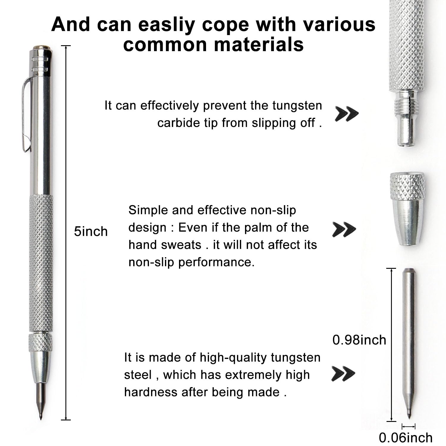 2 Pack Tungsten Carbide Scriber Tool with Magnet, Ruler & 10 Tips — Amazon image 3