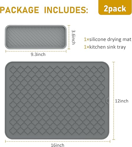 Miniatura 4 de Tapete de secado de platos de silicona gruesa de alta pureza, resistente al calor, tapete de secado de cocina de silicona, tapete de secado de