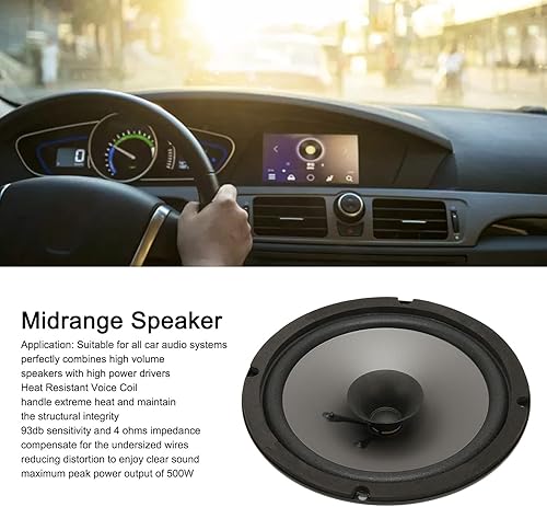 Miniatura 3 de Diyeeni High Power Coaxial Speaker 500W,Sound, Heat Resistant Voice Coil, 60Hz20KHz Frequency Response, Suitable for All Car Audio Systems