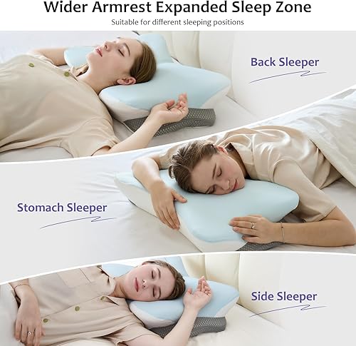 Miniatura 6 de Almohada cervical para cuello y hombro, almohadas de espuma viscoelástica de contorno, almohada ergonómica de apoyo para el cuello para aliviar el