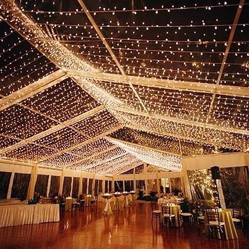 Miniatura 6 de Novelty Lights Juego de mini luces LED de Navidad de 100 luces, luces de cadena de luces para exteriores para boda, patio, blanco cálido, cable