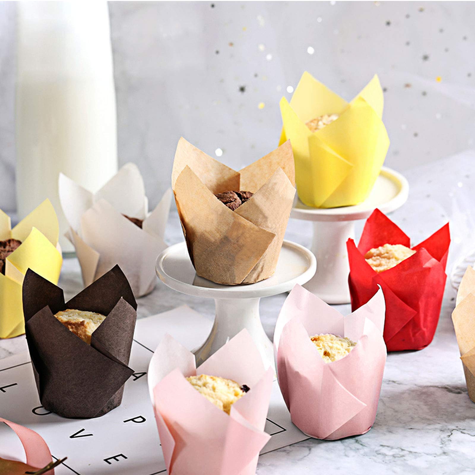 Trimming Shop Argent Cupcake D 'em Ballage Papier Muffin Support Tasses