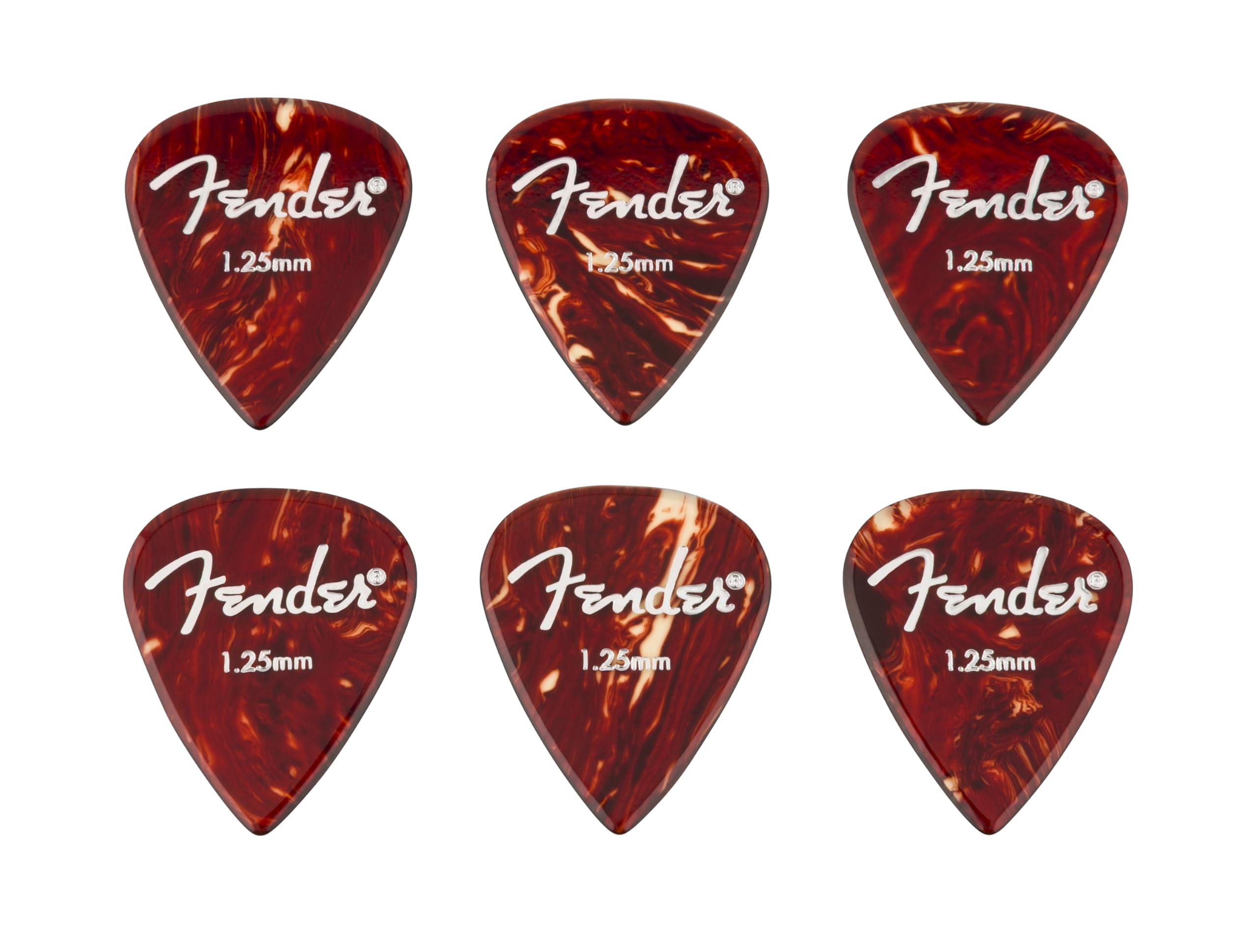 Fender 351 Shape Aero Acrylic Picks, 6-count, 1.25mm