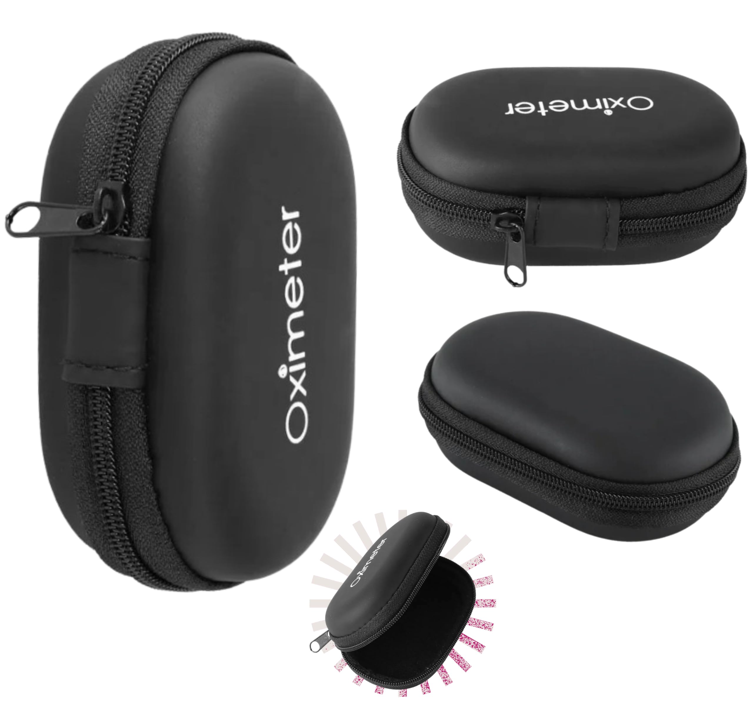 TradeProvider Pulse Oximeter Storage Bag Case Zipper SPO2 Saturation Monitor Portable Blood Oxygen Sensor Carry Pouch Fingertip Oximeter Carrier (Pulse Oximeter Case)