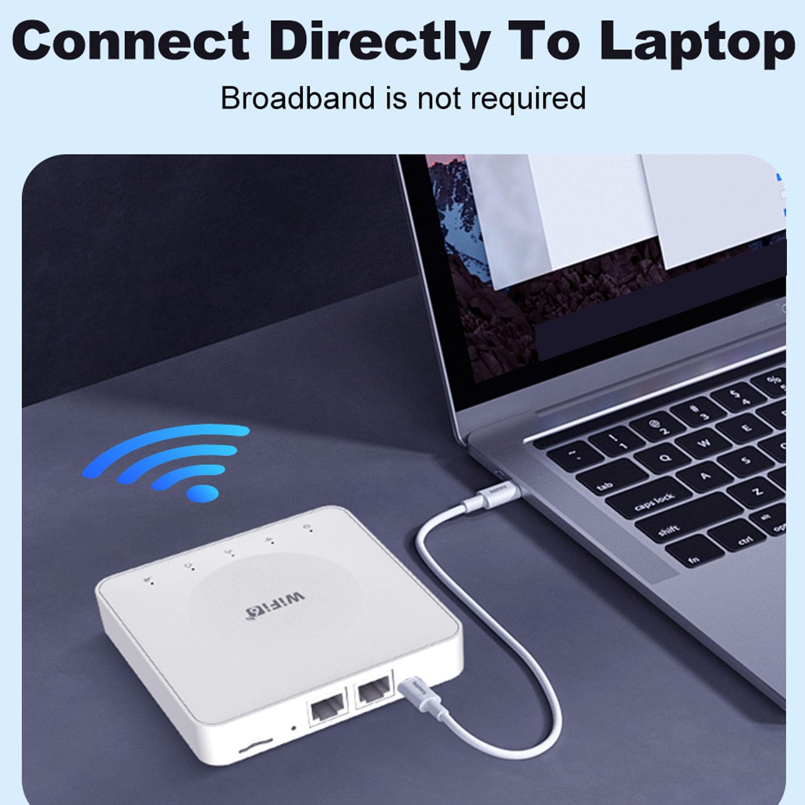 Asixxsix Router 4G CPE z Gniazdem Karty SIM i Dwoma Portami LAN | Mobilny Punkt Dostępu, Lekki ABS, Pobieranie 150 Mbps, Obsługa 32 urządzeń, dla Pasm B1 B3 B7 B8 B20 B28 B38 B40 B41