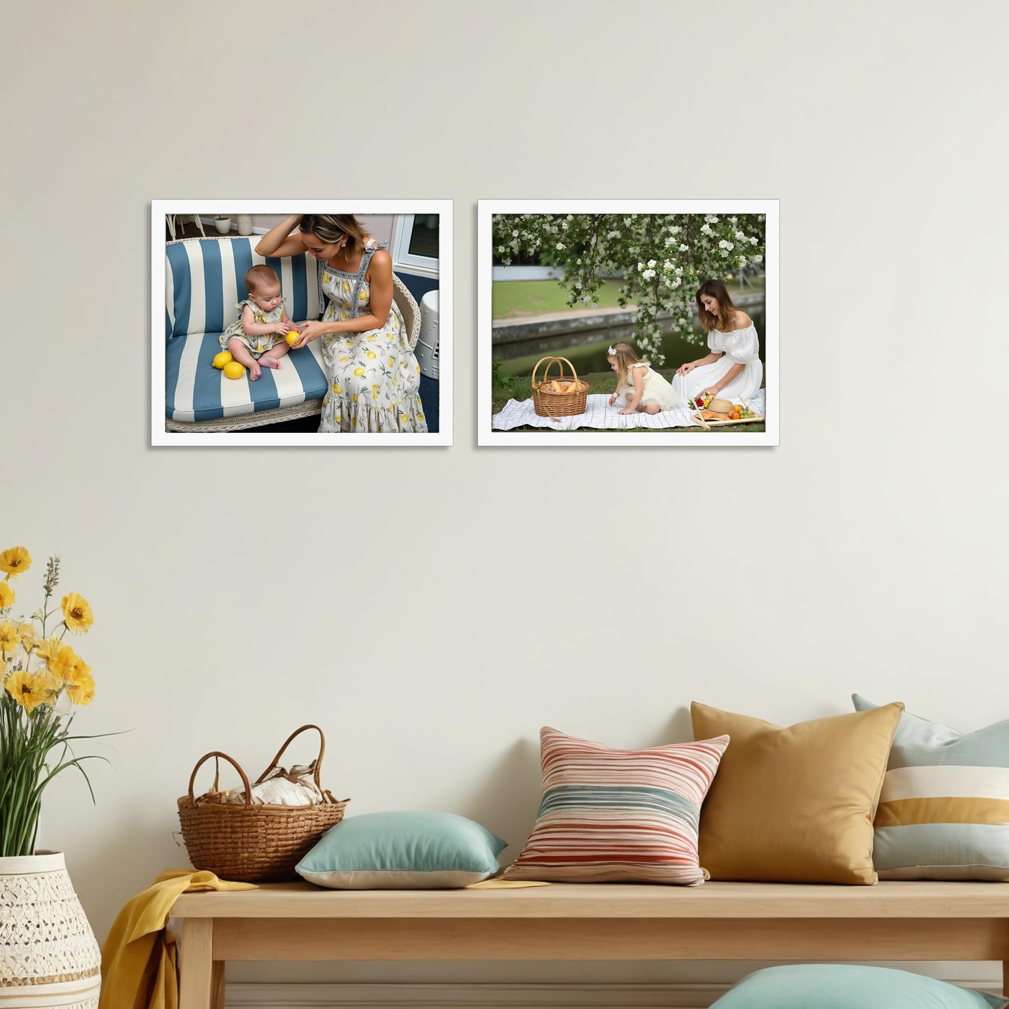 Ditwis 8x10 Photo Frame White, Elegant Frame Suitable for 10x8 Photos and Pictures, Horizontal or Vertical Wall or Table Display - Image 3