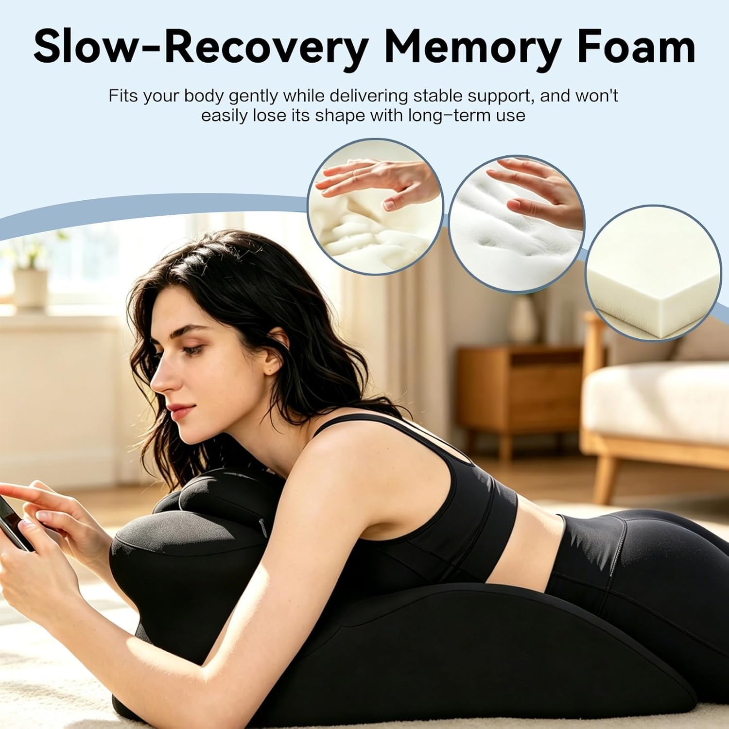 27 ° Paarkissen, Ergonomisches Kissen, Stützkissen für Wirbelsäule und Rücken, Rückenkissen für Mehr Komfort und Nähe, Paare Ergonomic Pillow, Keilkissen aus Memory-Schaum für Bett und Sofa