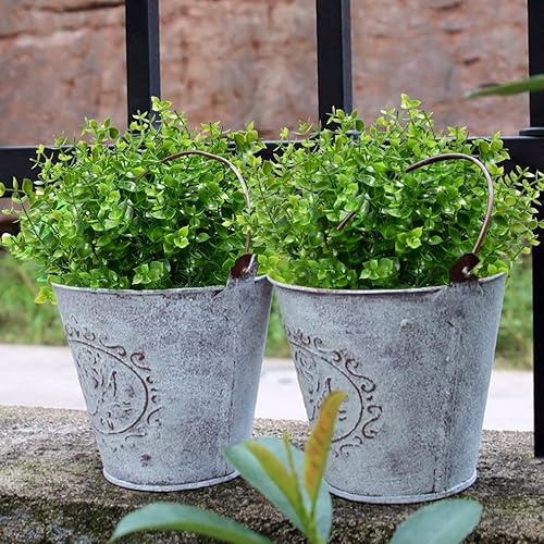 Miniatura 2 de TEMCHY 8 paquetes de tallos de boj artificiales para exteriores, plantas de imitación arbustos, resistentes a los rayos UV, primavera de follaje