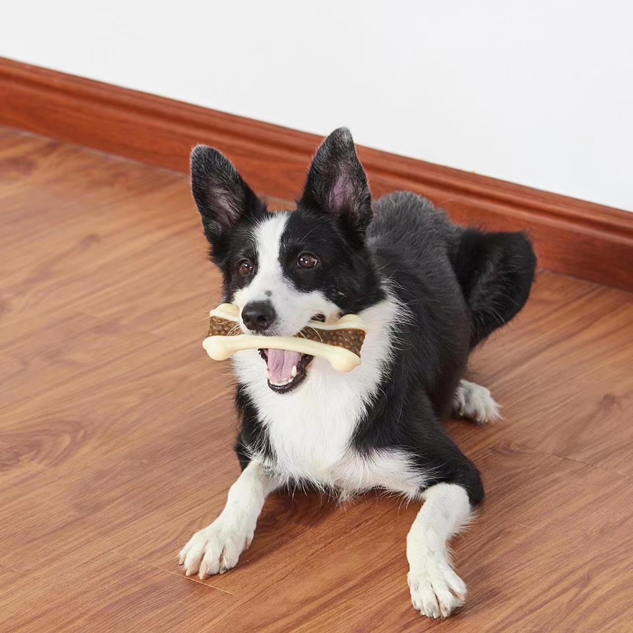 Lot de 6 os à mâcher pour chiens agressifs, véritable saveur de bœuf, jouets à mâcher indestructibles pour chiens de races de chiots de grande/moyenne/petite taille, jouet robuste en nylon