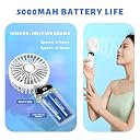 Drumstone 10 𝒀𝒆𝒂𝒓𝒔 𝑾𝒂𝒓𝒓𝒂𝒏𝒕𝒚 Portable Handheld Mini Fan –5000mAh USB Rechargeable Personal Fan with 5 Cooling Levels,Ultra-Quiet 20dB Motor,Lightweight Travel Fan with Stand & Neck-Hanging gallery image