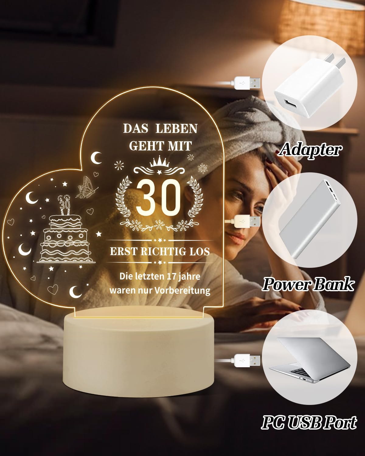 30. Geburtstagskerze – Lavendelduft, 266 Ml, Mit Spruch, Geschenkbox