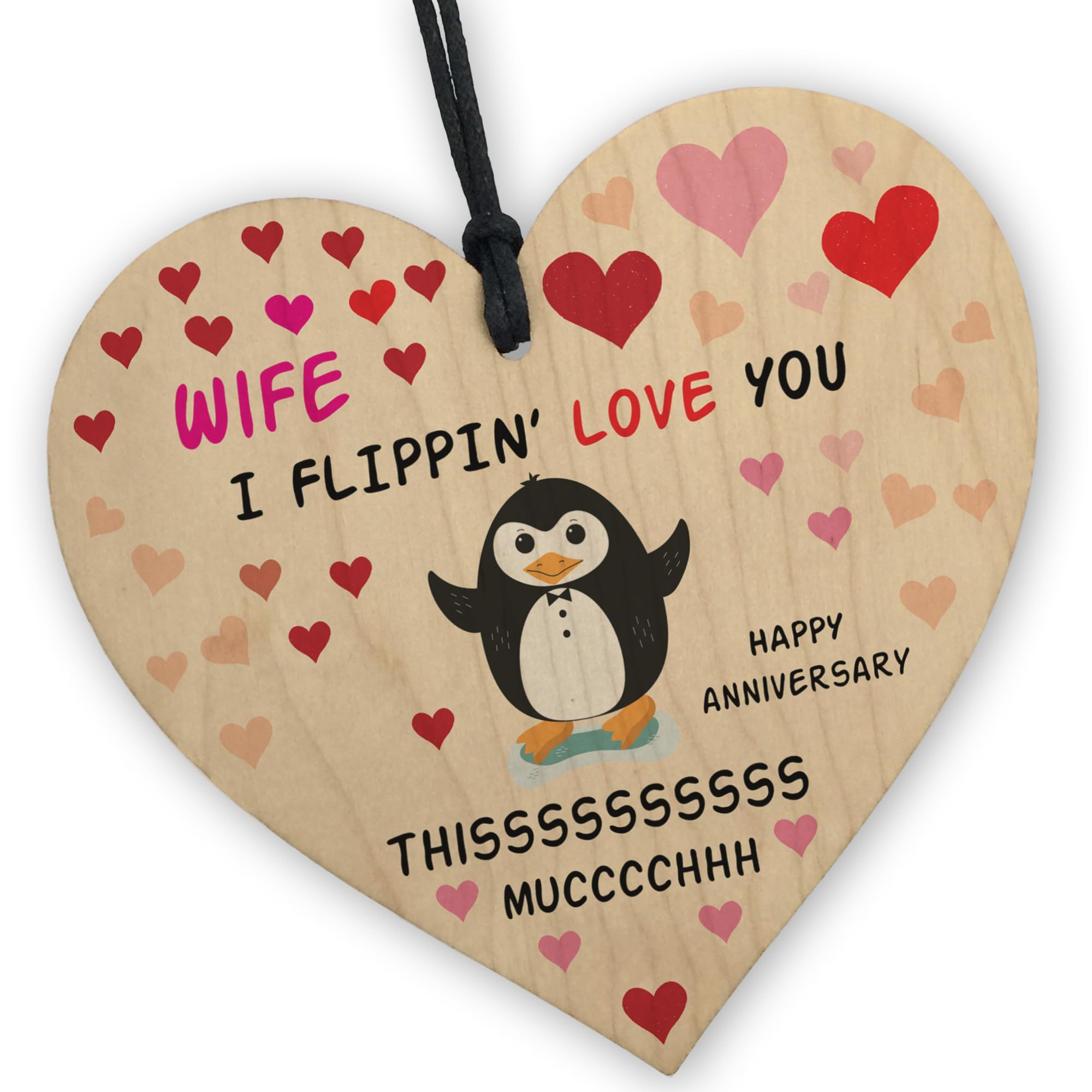 Red Ocean Funny Anniversary For Wife, Penguin, For Wife, Anniversary Present, Wife Anniversary, For Her, From Husband,...