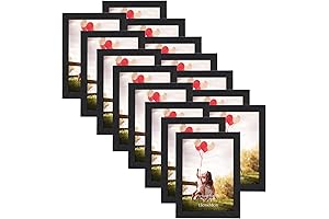 HORLIMER 5x7 Picture Frame Set of 15, Black Picture Frames Display 5...