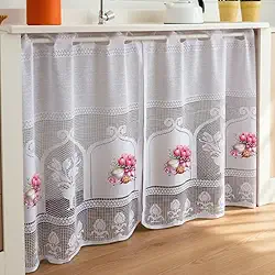 Cortina de Pia em Renda Estampada, 160 cm x 80 cm