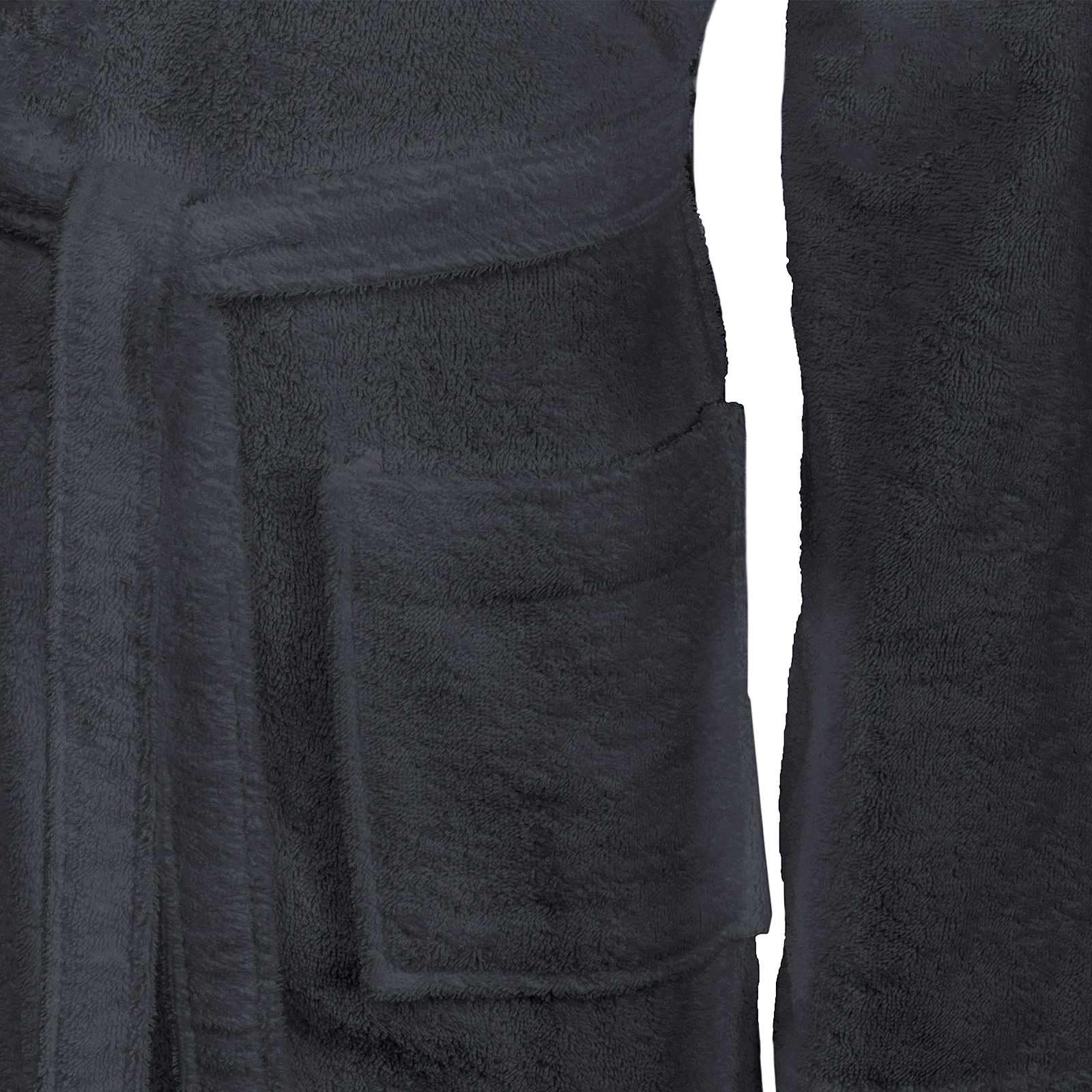 Albornoz KINN antracita de 100% algodón XXL con cinturón ajustable para sauna, spa y hogar, bata suave para un cálido confort y un secado cómodo después del