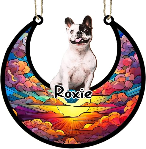 Vista 417 de LOVELYPOD Adorno de Navidad personalizado de perro pastor alemán, atrapasoles conmemorativo, adorno de Navidad de pastor alemán con nombre, pérdida