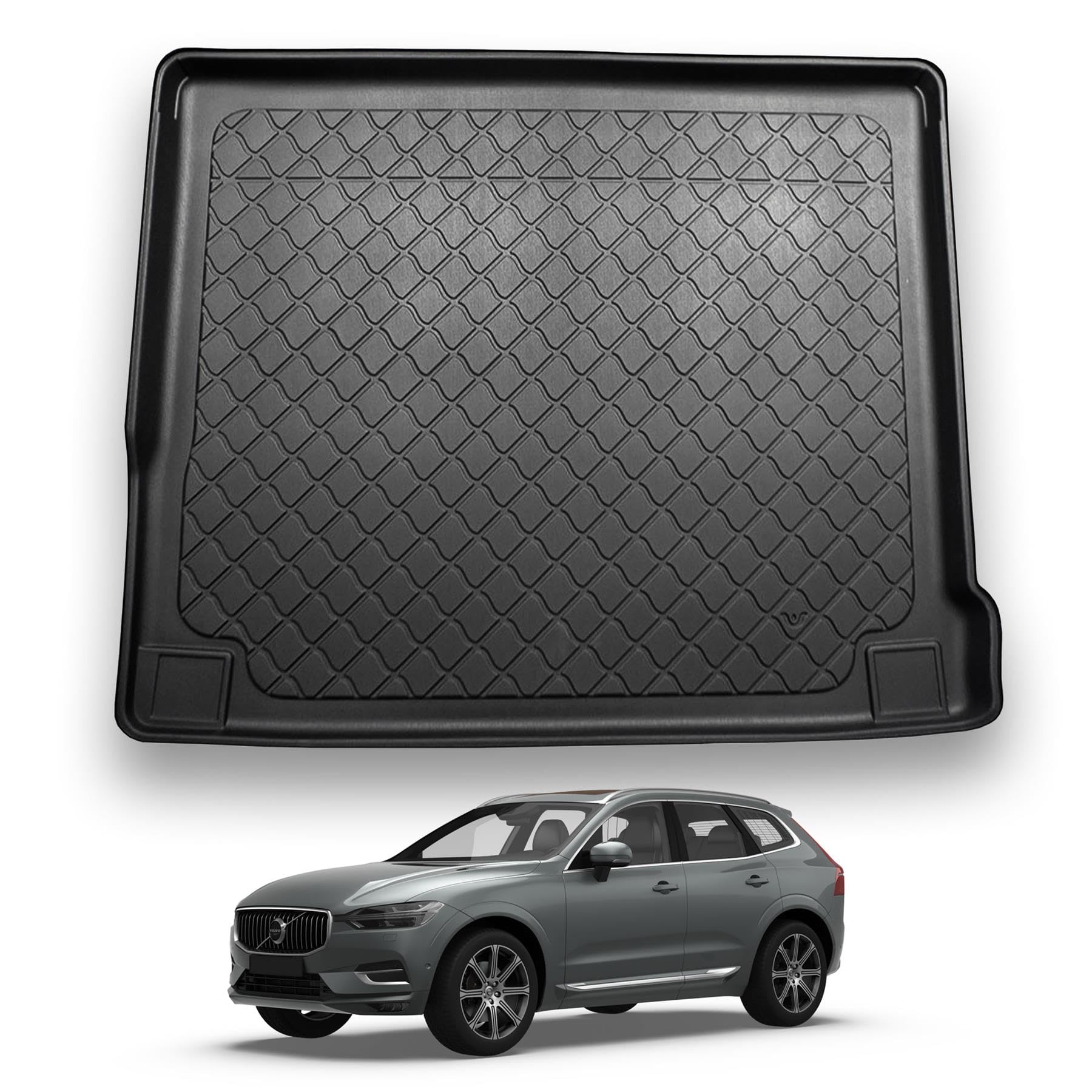 NOMAD Volvo XC60 (2017+) Boot Liner [Suitable for Hybrid Models] Premium Tailored Fit Car Floor Mat Protector Thermoplastic Waterproof Dog & Pet Friendly Raised Edges Compatible Custom Fit Accessory