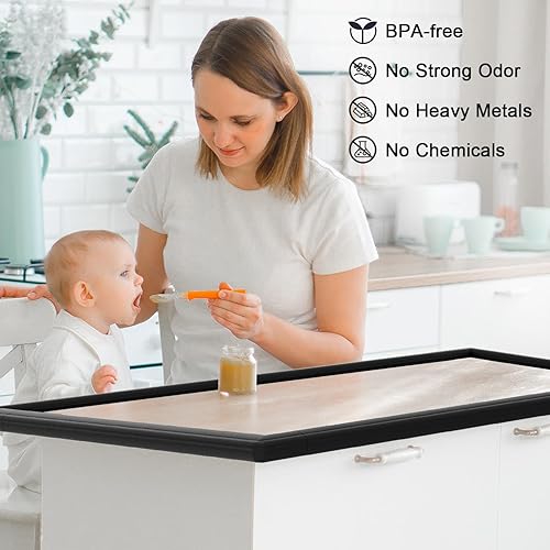 Miniatura 3 de Dekukar Protector de esquina para bordes a prueba de bebés (borde grande de 15 pies, 8 protectores de esquinas), espuma NBR suave de alta