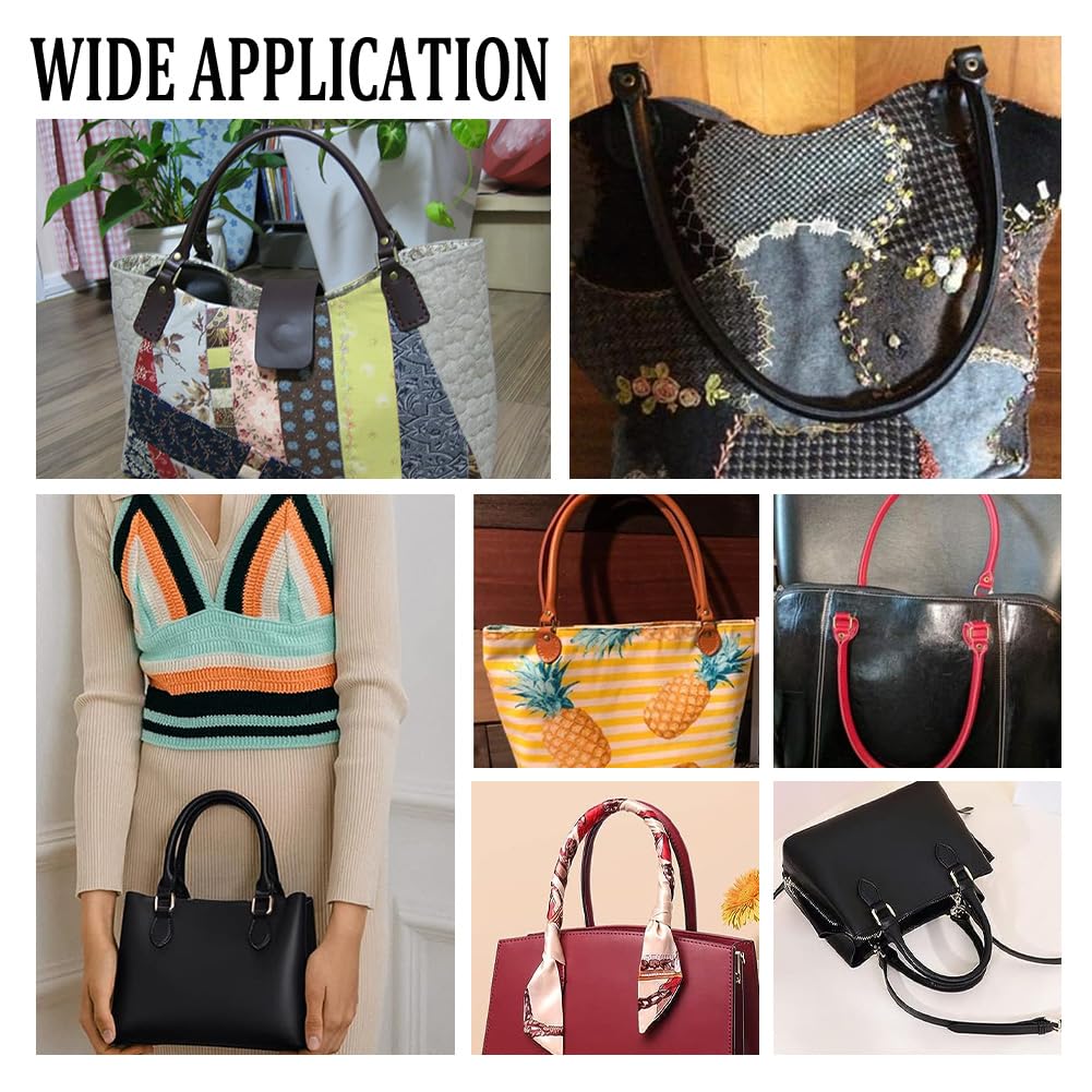 QUARKZMAN Tracolla In Pelle Per Borsa, 2pz Manico Di Ricambio Corto Intrecciata PU Con Fibbie Metallo Per Borsetta Fai Da Te Borse A Mano (60cm, Cinturino Marrone + Chiusura Argento