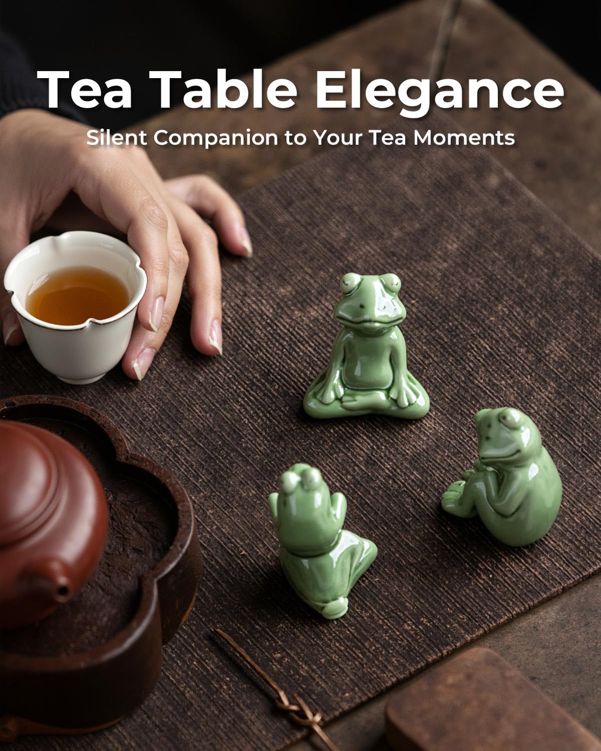 Amazon.com: TEAVOR Handmade Ceramic Frog Figurine - Lucky Zen