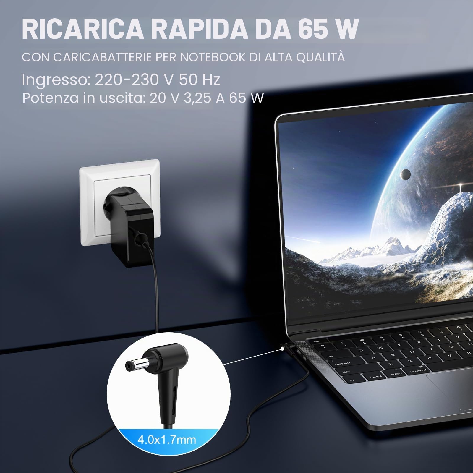 65W Caricatore Alimentatore per Lenovo Ideapad 310 320 330 510S Yoga 510 520 710 S145 Flex 4 5 6 adlx65clge2a adlx65ccge2a 20V 3.25A Caricabatterie PC Portatile