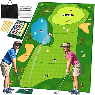 TOY Life Chipping Golf Game Mat Indoor Outdoor Games for Adults and Family Kids Outdoor Play Equipment Stick Chip Game Indoor Golf Set Backyard Games Outdoor Toys for Kids