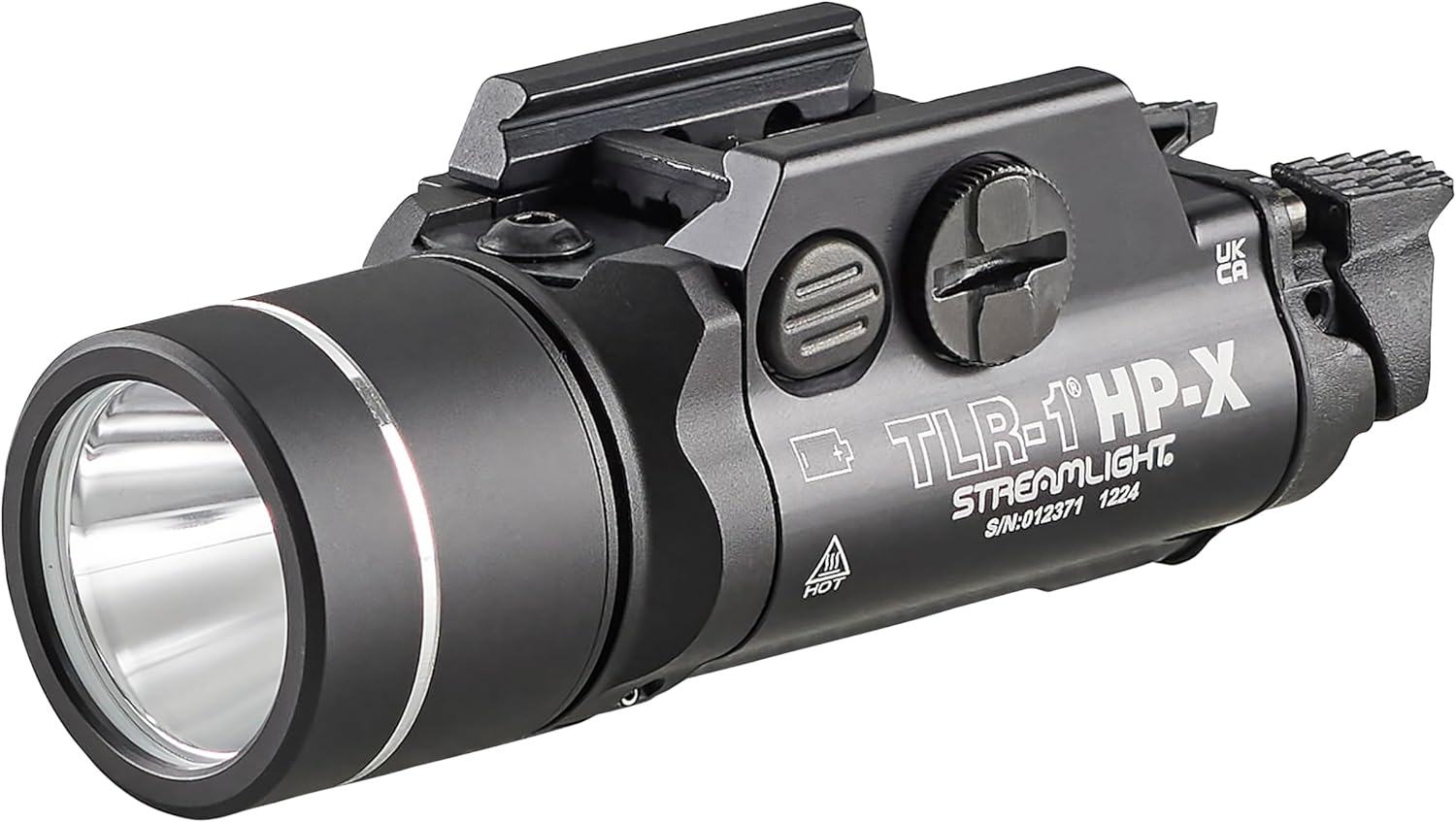 Streamlight 69168 TLR-1 HP-X USB 1300-Lumen High Candela Rail-Mounted Rechargeable Weapon Light, Includes Rail Locating Keys and Batteries, Black