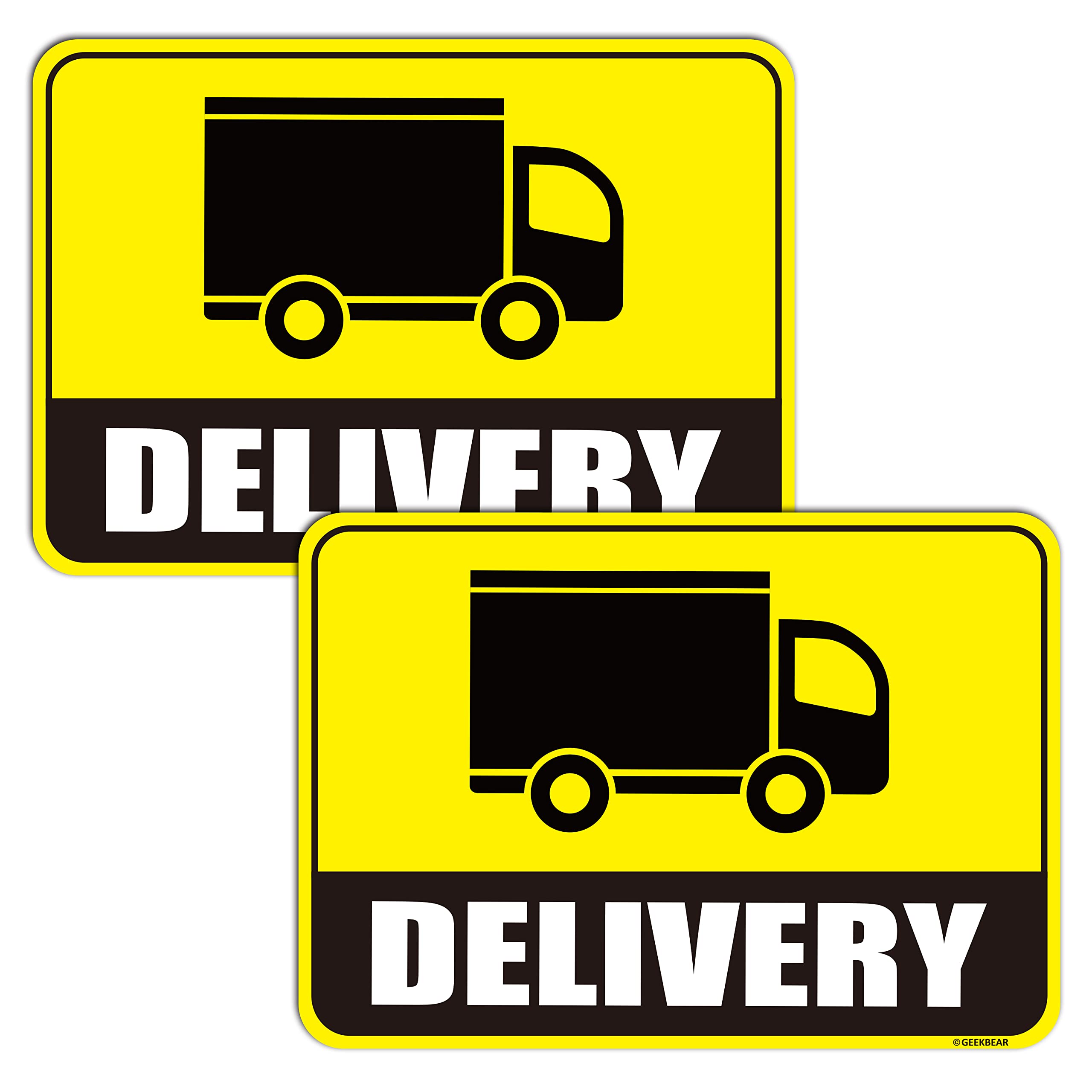 GEEKBEAR Delivery Driver Sign (2 Pack), Delivery Car Magnet, Reflective Waterproof Delivery Driver Bumper or Door Sign
