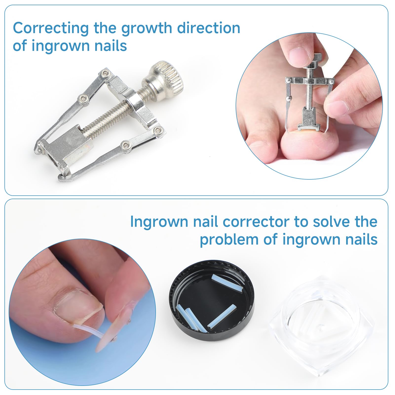Ongle Incarné Kit, 22Pcs Pedicure Professionnel pour Pied Kit de Correction D'ongles Incarnés Coupe Ongle Pied Kit de Soin des Pieds en Acier Inoxydable Kit Pedicure pour Usage Domestique
