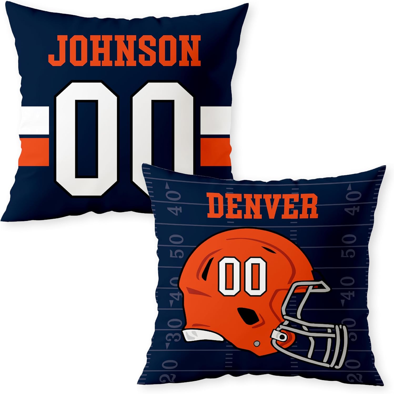 Personalized Football Custom Pillow - USA Made - Sports Decor for Football Fans - American Football Custom Fan Gift with Helmet Number, Name, City, and Team Colors (20"x20" - Cincinnati)