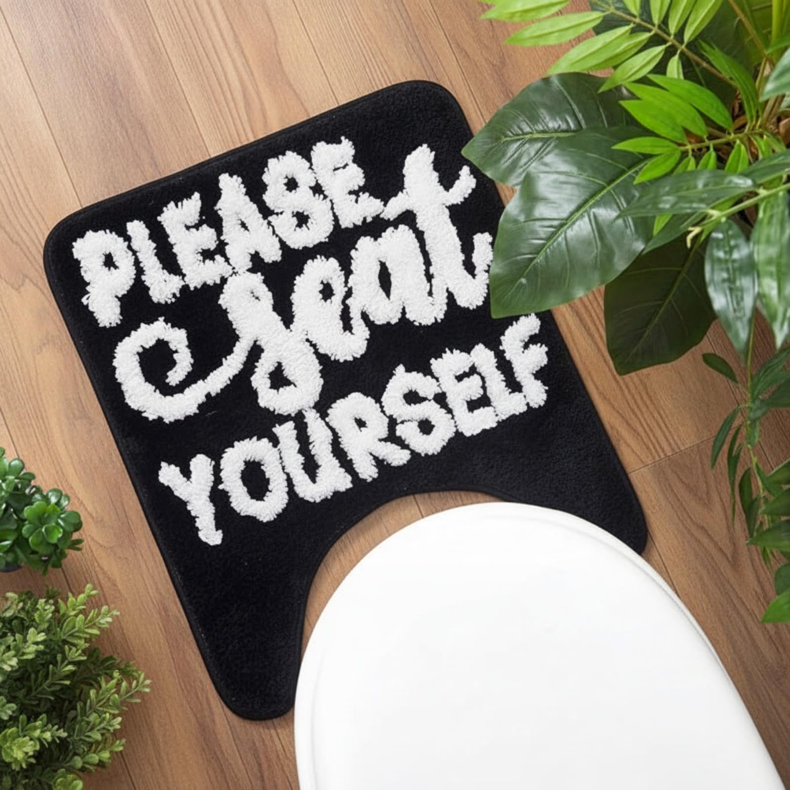 Drydiet U Shaped Toilet Rug Washable Cute Bath Mat 24x20,Frog — image 1