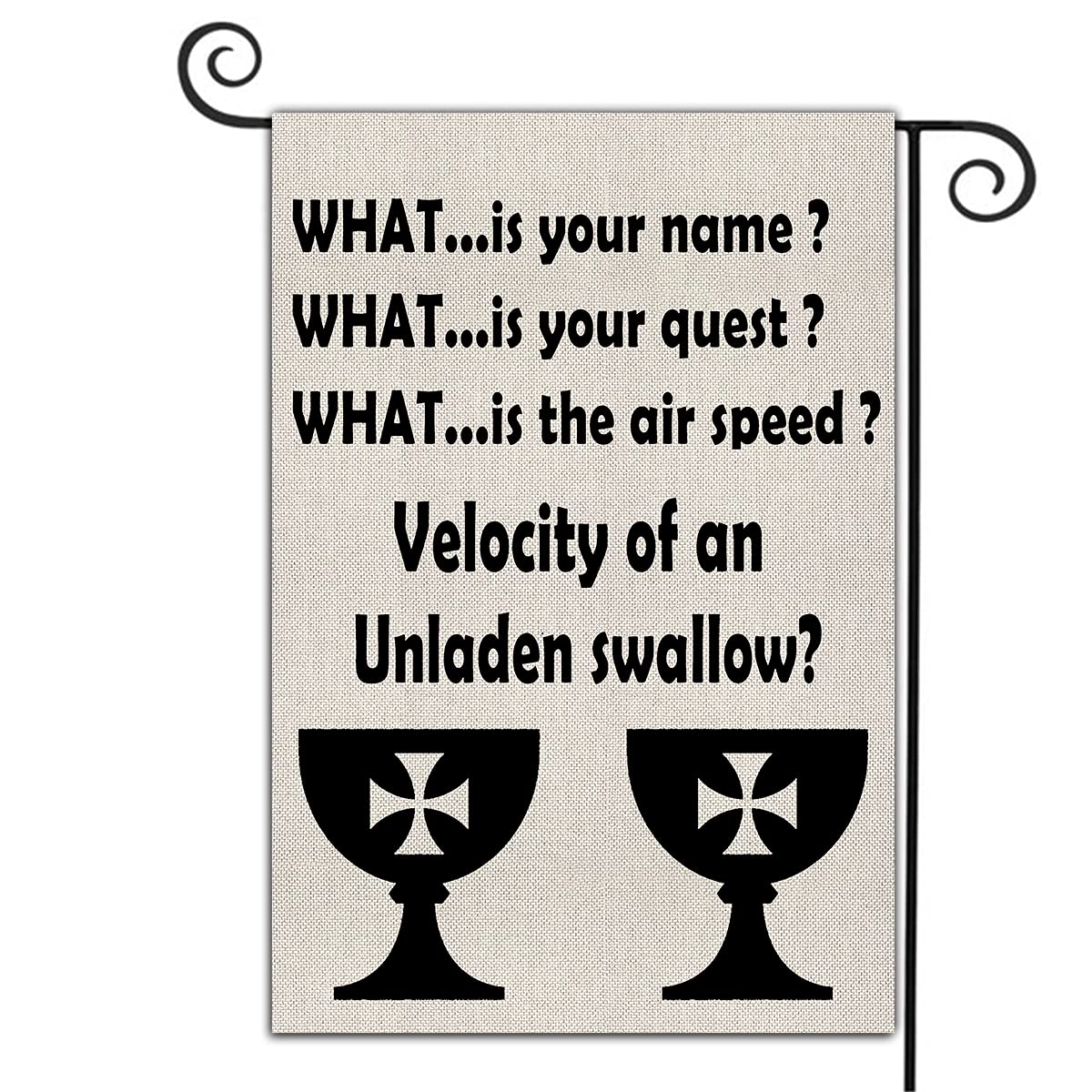 Welcome Garden Flags Yard Lawn Double Sided Yard Flag Monty Python and the Holy Grail gifts Monty Python Garden Flag Porch Patio Backyard Outdoor Flag Holiday Patriotic Burlap Flag 12.5 x 18 Inch