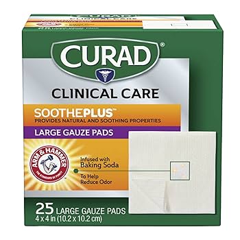 Amazon.com: Curad SoothePlus Large Gauze Pads, White, 25
