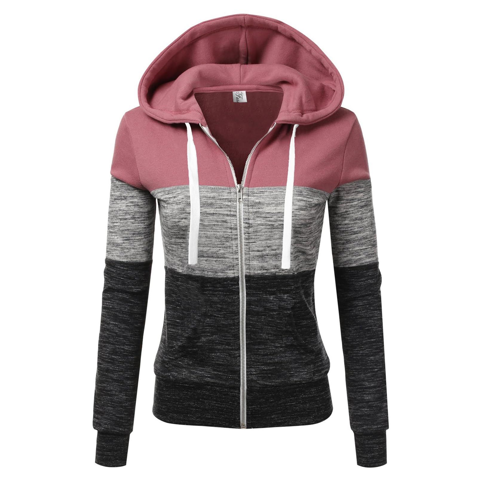 LIAMERHE Donna Felpa con Cappuccio/Felpa con Cappuccio con Zip Felpa da Donna in Pile Sweatshirt Donna Spessa Lunga Classica Hoodie Maglia Manica Felpa di Blocchi di Colore