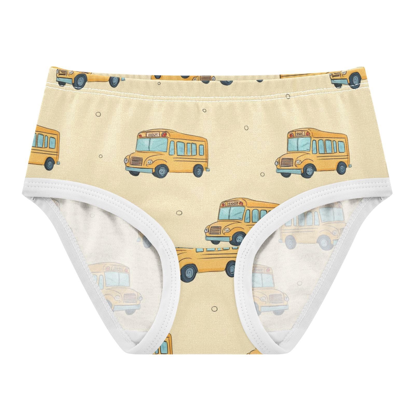 Wusikd School Bus Dots Girls Underwear Cotton Girls Briefs Soft Toddler Underwear 2T