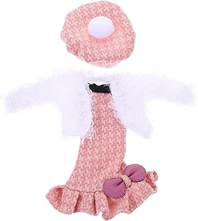 KICHOUSE 1 Conjunto De Roupas De Boneca Roupas De Boneca De Pano Mini Petite Boneca Saias Acessórios De Boneca Roupas Vestido De Festa Boneca Vestido Extravagante Vestido De Boneca Roupas