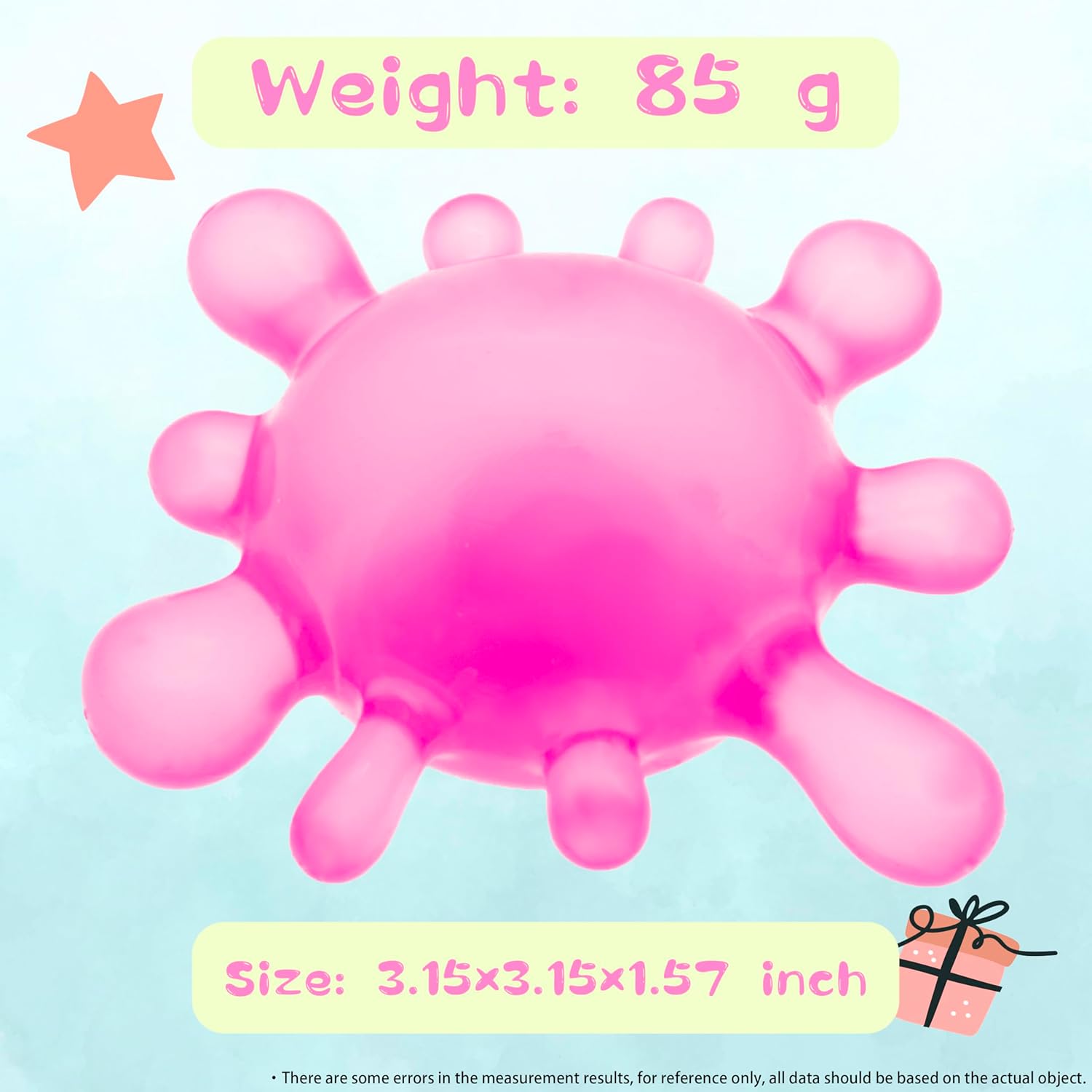 Spectacular Splat-Tastic Squishy Toy, Stress Splat Toy, Gel Filled Fidget Toys for Kids Stress Relief - High Density Squeeze Balls for Students Calming,Ideal Gifts for Kids, Birthday & Christmas