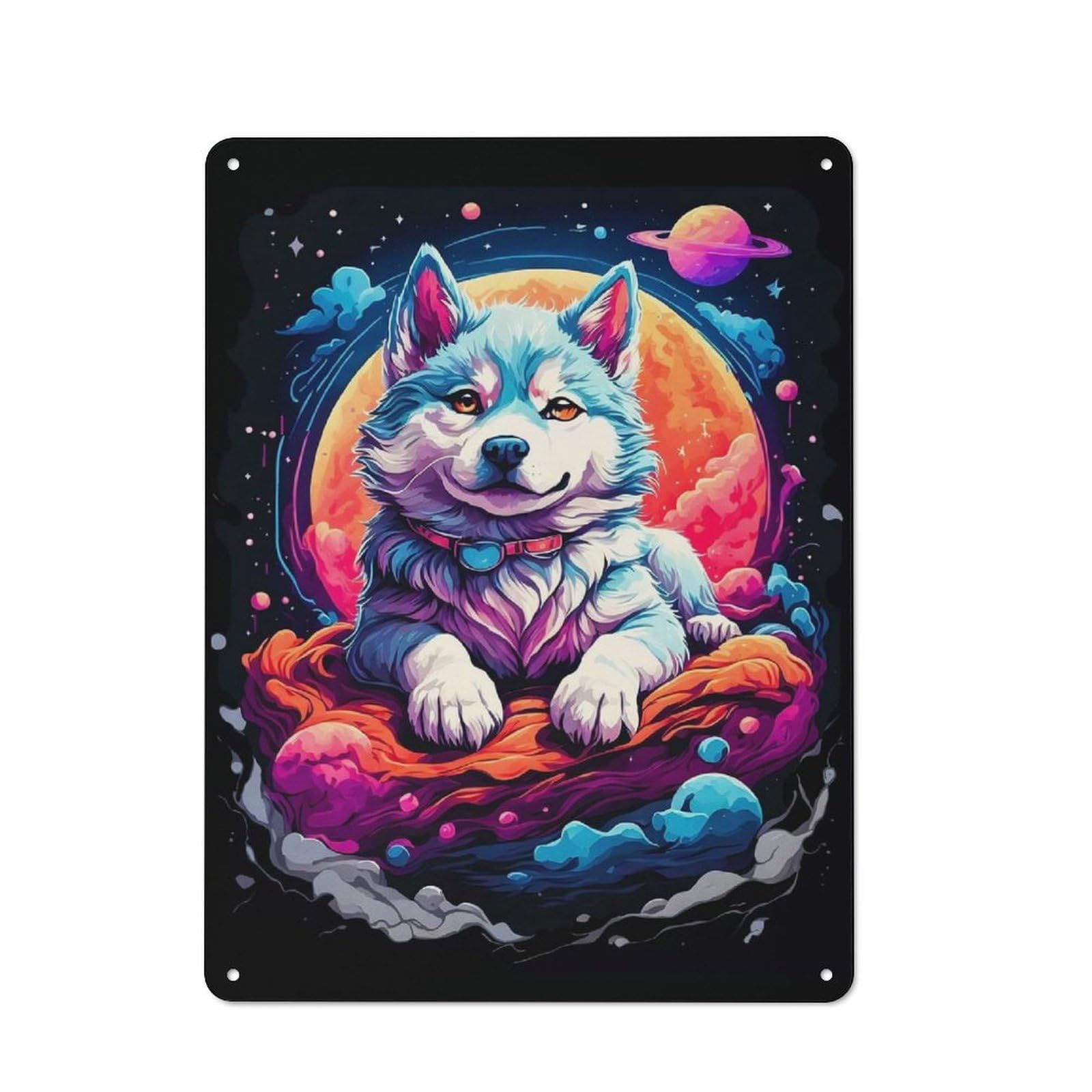 Junmoney Siberian Husky Puppies Tin Sign 40X30cm For Café Or Home Bar, Rustic Wall Decor, For Café-Style Decor Fans
