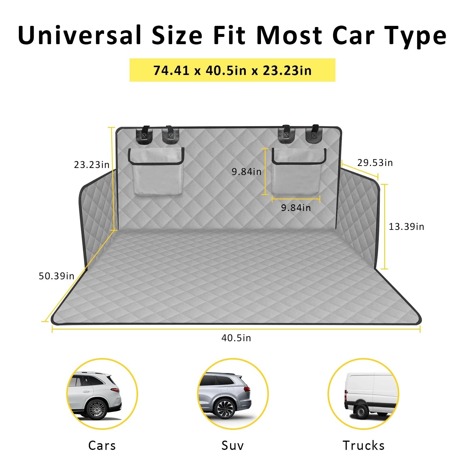 Cubre Maletero Coche Tapete para Maletero de Perro, Funda Universal para Asiento de Coche, Impermeable, Antideslizante, 183 x 104 cm