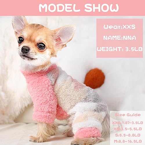 Miniatura 9 de Pijama de cuello alto de leopardo para perros pequeños, suéter de forro polar para perro, ropa de invierno linda para perros pequeños, pijama para