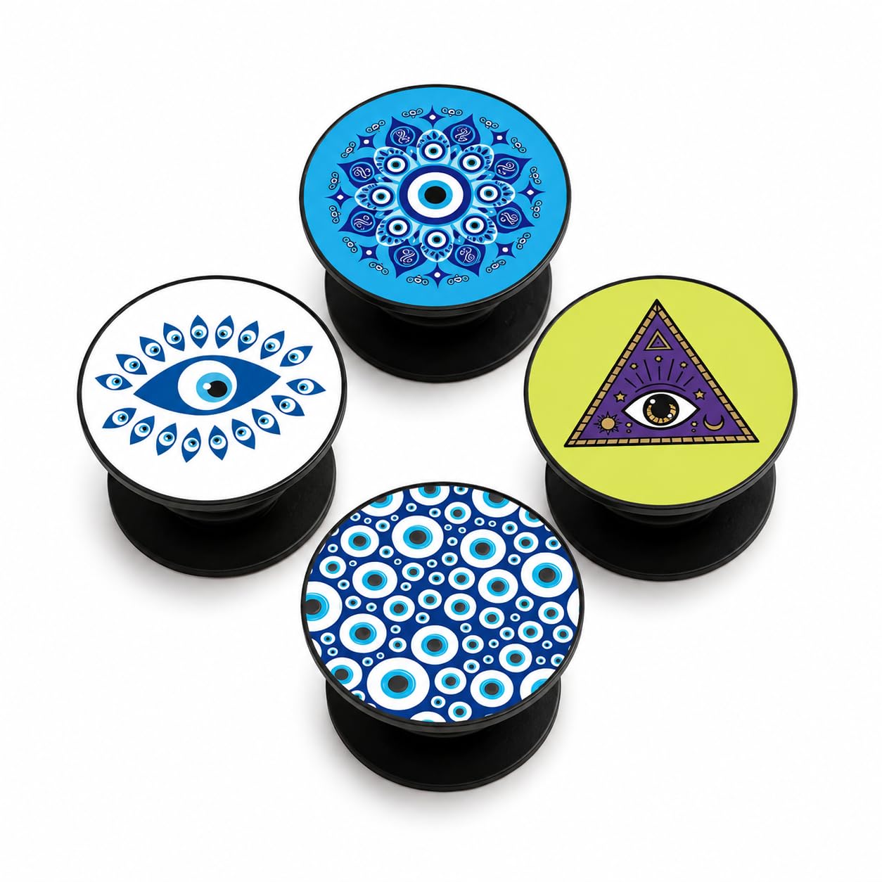 Evil Eye Mobile Grip Holder Pack of 4 for Smartphones & Tablets | Printed Stand with Strong Grip | Trendy Aesthetic Phone Holder for Girls Boys | Mobile Accessories Gift Set-image-1