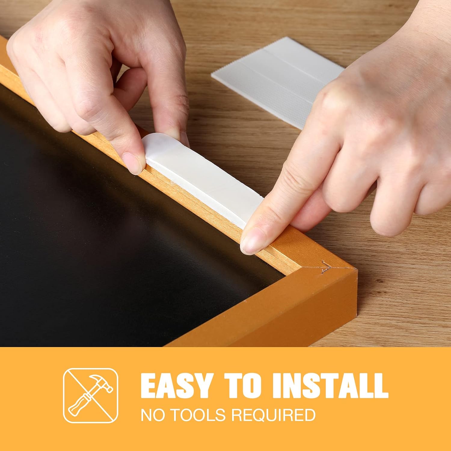 Zonon 40 Pairs (80 Strips) Picture Hanging Strips Picture Hanger Kit Heavy Duty Strips Removable Hook and Loop Tape Frame Picture Hanging Hooks(White, Large)