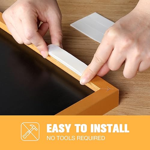 Miniatura 3 de Zonon 40 pares (80 tiras) de tiras para colgar cuadros, kit de colgador de cuadros, tiras resistentes, tiras extraíbles de gancho y bucle, cinta