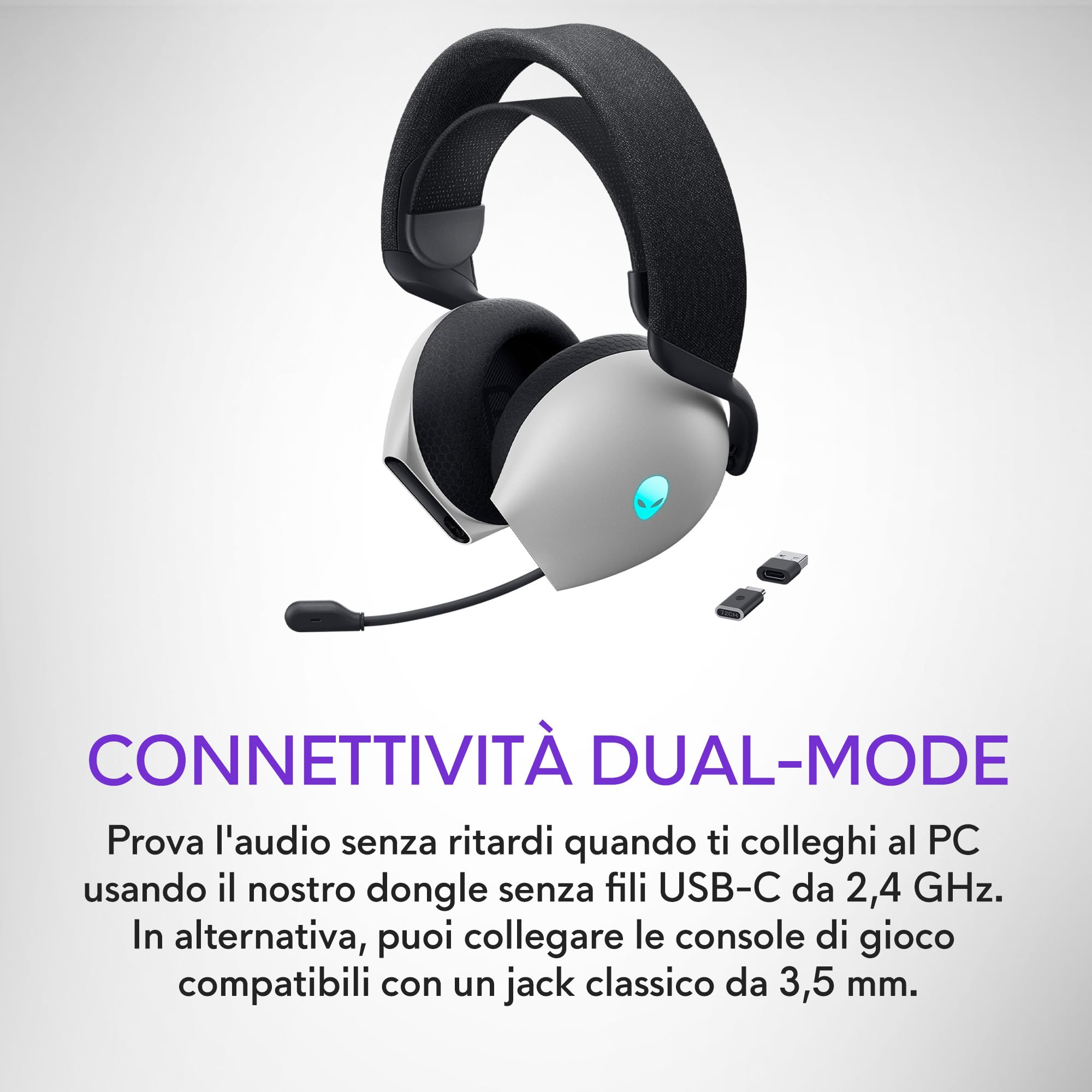 Cuffie Alienware dual-mode senza fili per il gaming - AW720H