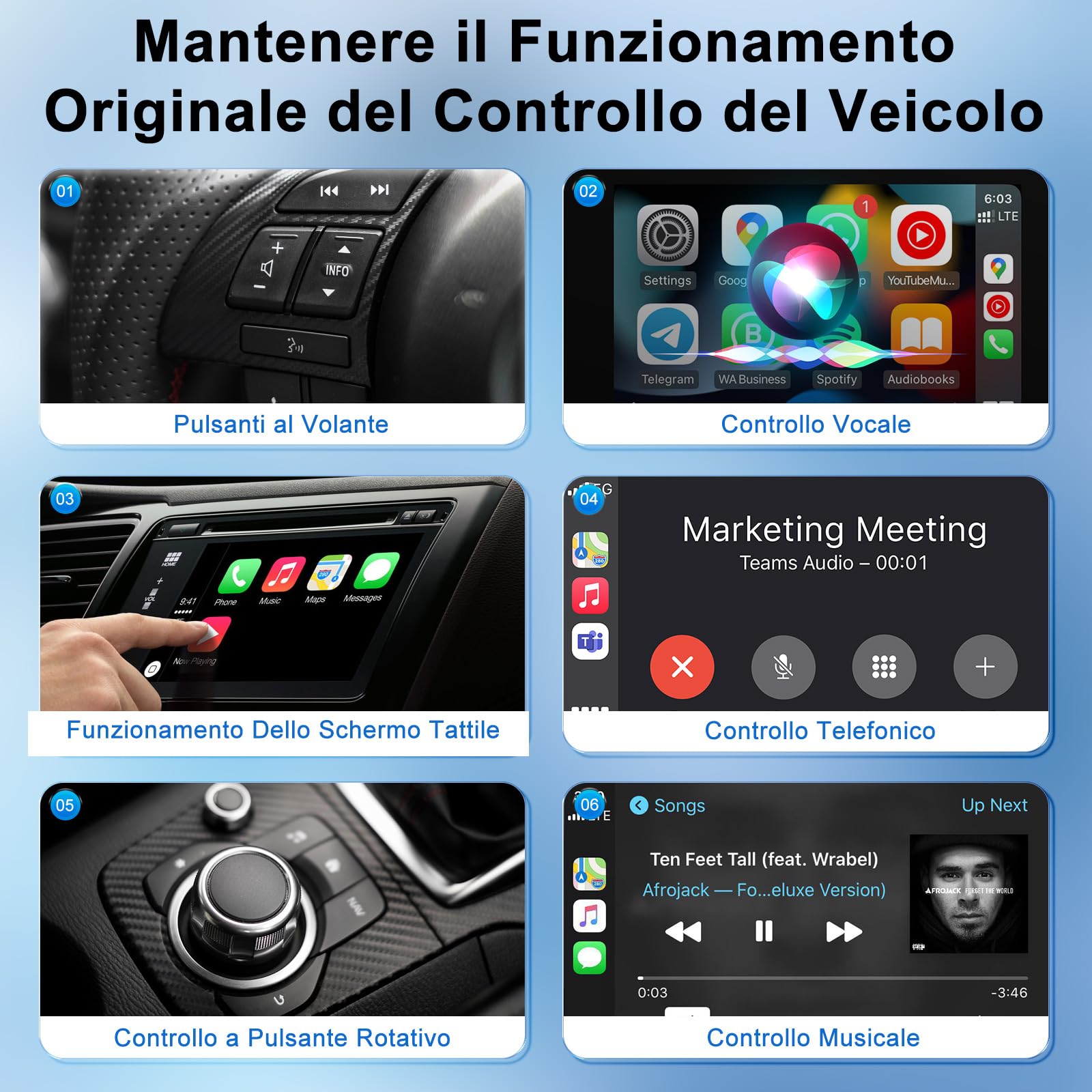 Adattatore CarPlay Wireless, Adattatore Carplay senza fili per OEM, Dongle Carplay Wireless Converte il Carplay Cablato Delle in wireless Compatibile con 98% delle Auto, 5Ghz WiFi＆iOS 10+