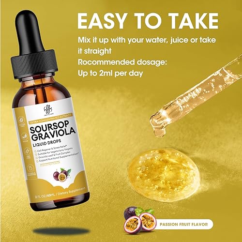 Miniatura 6 de iMATCHME Graviola de guanábana prémium para la digestión, apoya la piel saludable y el sueño, extracto líquido de extracto de guanábana de hoja y