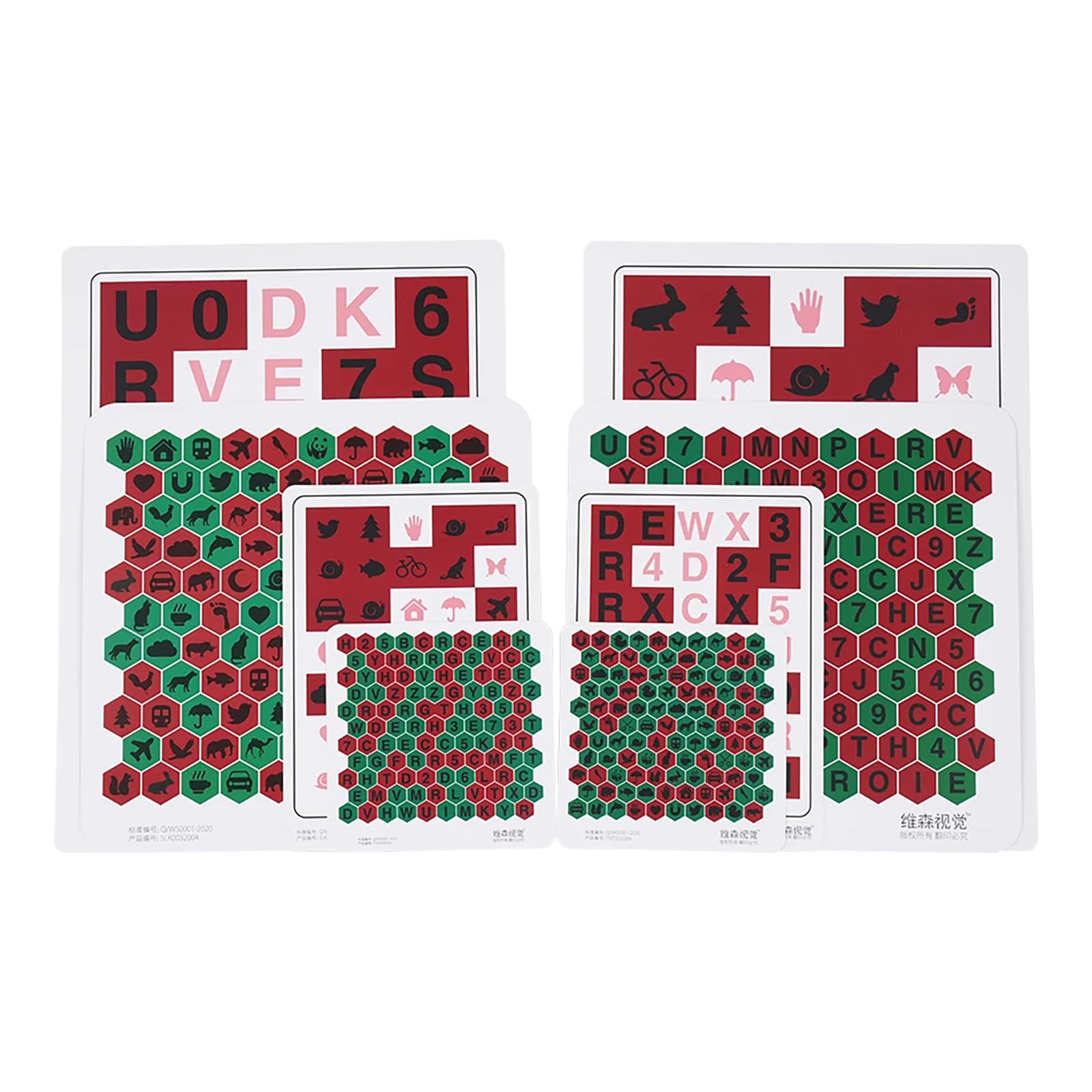 8Pcs Anti-Suppression Letter VT Chart Trainer Vision Training Tools for Child Amblyopia Myopia